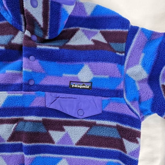Patagonia Synchilla Aztec Purple Blue T Snap Pullover - Picture 4 of 8